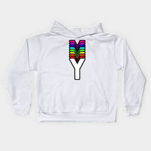 Rainbow Letter, Y Kids Hoodie